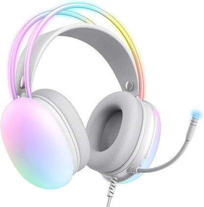 ONIKUMA X25 PRO RGB Gaming Headset – 3.5mm Wired Stereo Surround with Mic – White