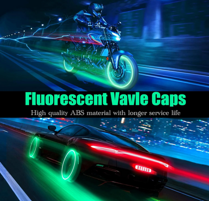 Car Luminous Tire Valve Cap (4 pcs set (Green))